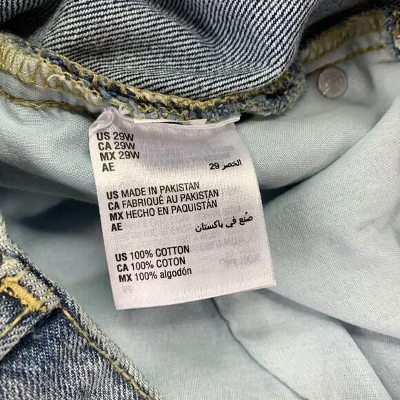 Sun + Stone Mens Relaxed Straight Fit Faded Jeans Light Blue 29 - Picture 5 of 5